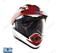 Escapade Casco Con Trasparente Visiera Bianco & Rosso Per Reale Enfield Rider