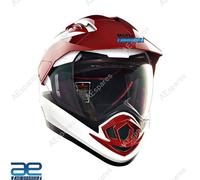Escapade Casco Con Visiera Trasparente Bianco & Rossi Per Royal Enfield Rider