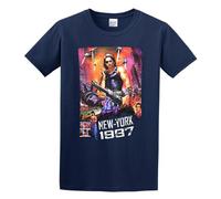 Escape from New York Thai Poster Vintage T Shirt for Men Navy XL