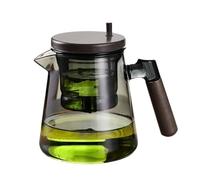 Escape Magic Teapot - 750 ml Touch Tea Water Separation Cup | Liner termico resistente in vetro interno con filtro in acciaio inox e manico in legno | Automatic Tea Strainer