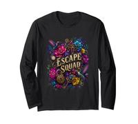 Escape Squad Escape Room Puzzle Team Floral Hummingbird Maglia a Manica