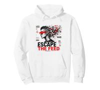Escape The Feed Digital Detox Cyber Glitch Arte distopica Felpa con Cappuccio