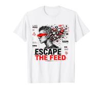 Escape The Feed Digital Detox Cyber Glitch Arte distopica Maglietta