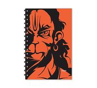 ESCAPER Hanuman - Taccuino arancione a mezza faccia a righe, formato A5, 14 x 21,6 cm, quaderno devozionale | Diario | Blocco note