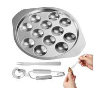 Escargot Dish - per lumache in acciaio inossidabile, resistente teglia a 12 fori, elegante da portata | con foro uniforme per antipasti che servono gourmet intrattenimento