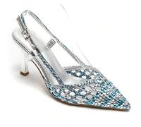 Escarpins à talons pinne ajourés avec bride arrière réglable et tressage géométrique La bellezza degli artigli, l'eleganza seducente e la grazia légèreté, il design leur e la silhouette leur. Cheville