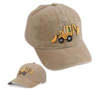 Escavatore Cappello da Baseball Bambini, Cappellino con Visiera da Baseball Sole Cappello Cartoon Berretto da Baseballs Cappelli da Sole Regolabile Berretto di Protezione Solare per Bambini(Nero)