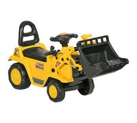 Escavatore Cavalcabile per Bambini 80x26,5x39 cm con Benna e Vano Contenitore in PP e ABS Giallo e Nero