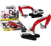 Escavatore cingolato metallico rosso e bianco