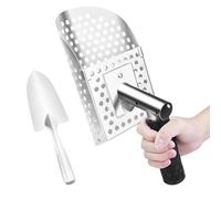 Escavatore di sabbia di rilevazione dei metalli, pala di orpacciamatura in acciaio inossidabile di alta qualità con funzione di filtro della sabbia, pala di sabbia per la caccia al tesoro su