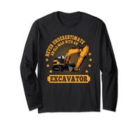 Escavatore Old Man with an Excavator Cantiere Edilizia Maglia a Manica