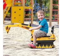 Escavatore pedalless HOMCOM per bambini con braccio mobile 78x24x58,5 cm giallo