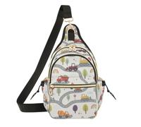 Escavatore sulla strada Borse a tracolla per le donne Sling Shoulder Bag Chest Bag