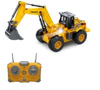 Escavatore telecomandato 9 canali con pala in metallo scala 1:24. Escavatore radiocomandato 2,4 GHz con luci suoni e rotazione a 360 gradi. Regalo di compleanno per bambini dai 6 7 8 9 10 11 12+ anni