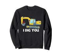 Escavatore Valentine Love Pun Construction I Dig You Felpa
