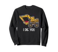 Escavatore Valentine Love Pun Construction I Dig You Felpa