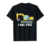 Escavatore Valentine Love Pun Construction I Dig You Maglietta