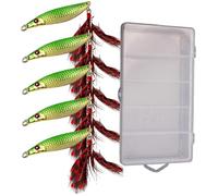 Escche Artificiali Da Di Tipo Swimbaits - 5 Pezzi Di Spinner Metallici A Forma Di S Con Sequin - Esca per Persico - per Uomini, Padre, Principianti, Professionisti, Fiume, Acqua Salata e Acqua