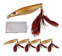 Escche Artificiali Da Di Tipo Swimbaits | 5 Pezzi Di Spinner Metallici A Forma Di S Con Sequin,Esca per Persico | per Uomini, Padre, Principianti, Professionisti, Fiume, Acqua Salata e Acqua