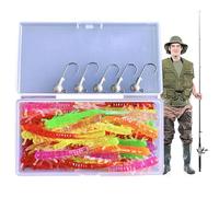 Escche Artificiali per la al Persico - Con Testa A Jig Centopede Attrezzatura Realistica | Set di Esche Artificiali da con Ami - Per In Fiumi Laghi Mare Da Barca Kayak Riva Per Carpe Trote Pesce Gatto