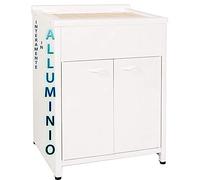 Escelsior Mobile lavatoio IN ALLUMINIO, per lavanderia e da esterno, PREMIUM, diverse misure, sifone e tavoletta lavapanni in omaggio, bianco, VASCA TOP LINE, moderno (L60 x P45 x H83)