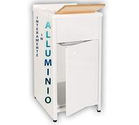 Escelsior Mobile lavatoio IN ALLUMINIO, per lavanderia e da esterno, PREMIUM, diverse misure, + sifone e tavoletta lavapanni in omaggio, bianco, VASCA TOP LINE, moderno (L45 x P50x H83)