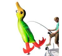 Esche 3D, esche da pesca all'anatra d'acqua superiore Plopping realistiche | Esca morbida che scorre Attrezzature per la pesca familiare in acqua dolce e salata, truit