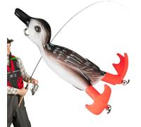 Esche 3D, esche da pesca all'anatra d'acqua superiore Plopping realistiche | Esca morbida che scorre Attrezzature per la pesca familiare in acqua dolce e salata, truit