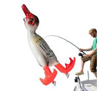 Esche 3D, esche da pesca all'anatra d'acqua superiore Plopping realistiche | Esca morbida che scorre Attrezzature per la pesca familiare in acqua dolce e salata, truit