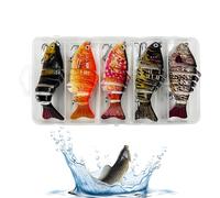 Esche | 5 Pezzi Di Esca Nuotatore Realistico Affondamento,Esca Di Acqua Con Più Articolazioni - Per Acqua E Salata Laghi Fiumi Riva Perca Americana Lucioperca Luccio E