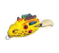 Esche a forma di rana per la della spigola, esche artificiali morbide e flessibili, imitazione rana, esche per all'aperto in acqua e salata, fiume, lago, pesce gatto, luccio, testa