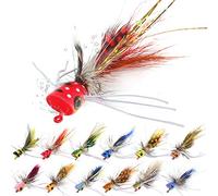 Esche a mosca per pesca a mosca, pesci d'acqua dolce, bluegill-bass-poppers mosche