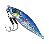Esche a Passo Lento Esche Artificiali per la Pesca D'acqua Salata Jigs Metallici Verticali Incandescenti con Ami di Assistenza Jigs a Farfalla Stampa Esche da Pesca a Lancio per Tonno Kingfish Bluefin