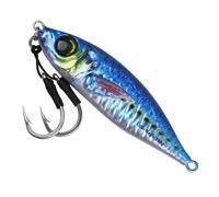 Esche a Passo Lento Esche Artificiali per la Pesca D'acqua Salata Jigs Metallici Verticali Incandescenti con Ami di Assistenza Jigs a Farfalla Stampa Esche da Pesca a Lancio per Tonno Kingfish Bluefin