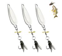 Esche artificiali con elica per la pesca, spinner ad alta vibrazione con paillettes, esca bionica rotante con coda galleggiante, per tutti i tipi di pesci (B-3pcs)