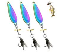 Esche artificiali con elica per la pesca, spinner ad alta vibrazione con paillettes, esca bionica rotante con coda galleggiante, per tutti i tipi di pesci (C-3pcs)