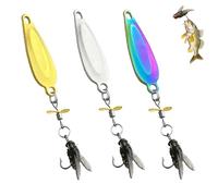 Esche artificiali con elica per la pesca, spinner ad alta vibrazione con paillettes, esca bionica rotante con coda galleggiante, per tutti i tipi di pesci (D-3pcs)
