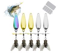 Esche Artificiali Da Pesca | Esca Artificiale Con In Metallo Per Acqua | Mosca Realistica 5 Pezzi Artificiale a Vibrazione per Persico Pesce Gatto Luccio Salmone Trota in Acqua Torrente Mare Lago Palu