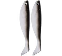 Esche artificiali da pesca, set da 2 pezzi, in PVC morbido di alta qualità, vivide, simili a pesci, per pescatori di pesca in acqua dolce, rosso, bianco, rosa, giallo, verde, (Nera)