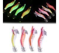 Esche Artificiali Per Pesca, 4 Pezzi, Gamberetti Luminosi, Per Calamari E Pesca Notturna, Morbide E Realistiche