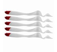 Esche artificiali per pesca morbide in PVC 5 pezzi 13 cm Esca per coda di alta qualità con azione di nuoto realistica per spigole Snakehead Pesca alla trota Testa rossa Rosa (Testa Rossa)
