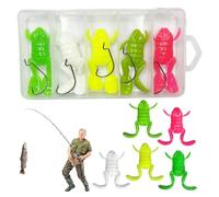 Esche Artificiali per Pesci Stivalci - Set di 5 esche artificiali per trote - Esche artificiali realistiche flessibili con gancio per pesce persico salmone trota luccio pesce gatto crappie nel