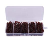 Esche artificiali per vermi Esche morbide per pesca 6 cm Esche per lombrichi in silicone per attrezzatura da pesca alla spigola Kit 100 pezzi Riutilizzabili Vermi che affondano