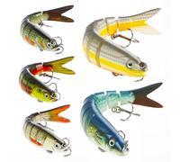 Esche Artificiali Spinning, 5 Pcs Esche da Pesca, Artificiali Spinning Mare SOARFLY per Luccio, Spigola, Acqua Dolce, Acqua Salata,Attrezzatura Familiare per Pesci Predatori (B)