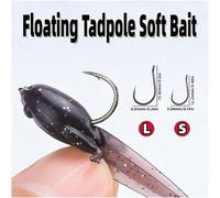 Esche bioniche a forma di girino, esca morbida galleggiante in TPE, design con amo singolo ingrandito, adatta per la pesca a mosca in acqua dolce e salata, pesca in torrente, carpa, pesce gatto, persi