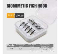 Esche chironomidi pesca trota 10 mosche per galleggianti Midge #12 #14 #16 #18