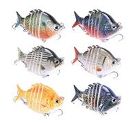 Esche da articolate | 6 Pezzi di Esca Dura a Forma di Tilapia,Esca Crank con ami da per Pescatori Uomini Achigan Luccio Trota in Acqua Salata e Acqua