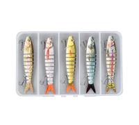 Esche da articolate multiple, 5 pezzi per la, esca ad affondamento lento | per acqua salata mare lago fiume ruscello lago laghetto pescatori pescatori uomini padri