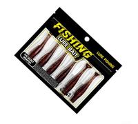 Esche da bagno multicolore morbide in Tpr con fiocchi olografici e forte aroma di gamberetti per la pesca sul fiume e sul lago, design a coda di T crea un'azione vivace per attirare i bassi, 6 cm