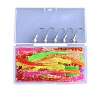 Esche da - Con Testine Jig Ed Esche Morbide Piccole | Set di Artificiali da con Ami - per la in Mare Fiume Lago e dalla Barca o Riva